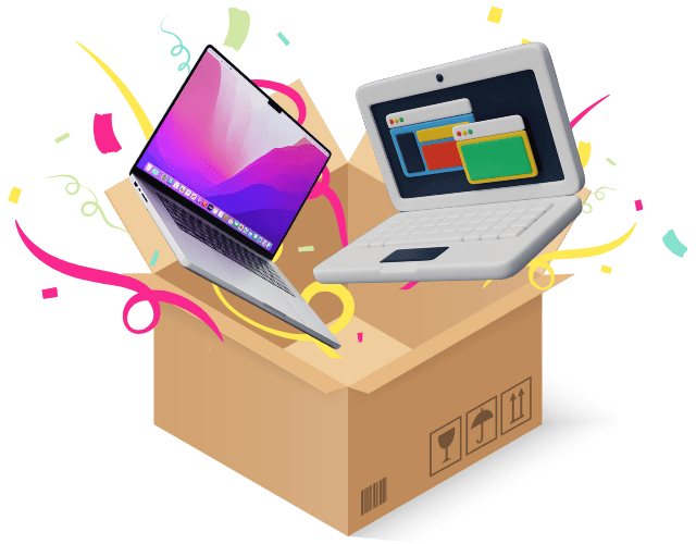 A technician at Zebulun Workshop carefully unboxing a securely packaged laptop received from a delivery rider at the repair bench.